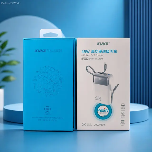 KUKE PC108 45W Super Fast Charging Power Bank – 20000mAh