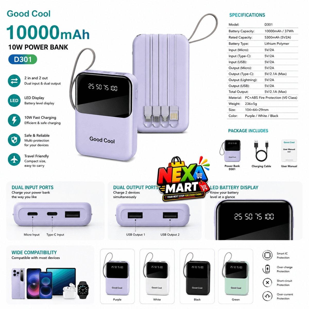 Good Cool D301 10000mAh Power Bank 🔋⚡